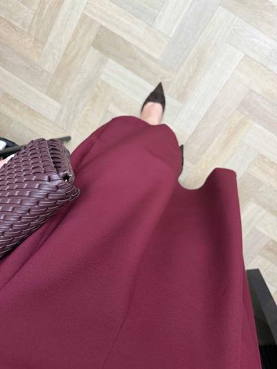 Mabel Şal Aksesuarlı Prenses Model Elbise Bordo