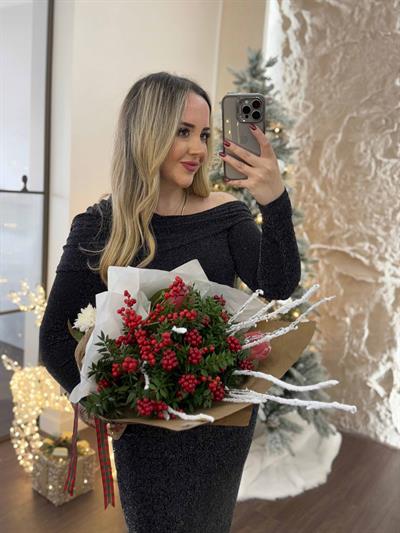 Madonna Yaka Kendinden Simli Kumaş Elbise