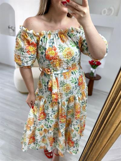 Madonna Yaka Kleopatra Oranj Elbise