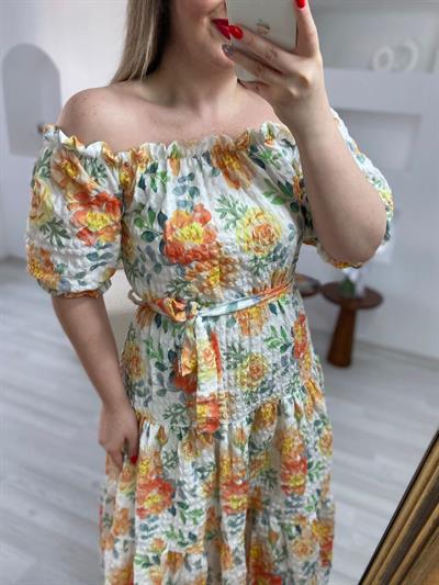 Madonna Yaka Kleopatra Oranj Elbise