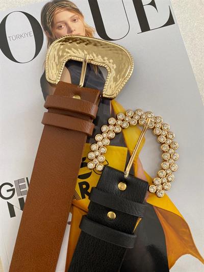 Orj Marka Taşlı Kemer Siyah