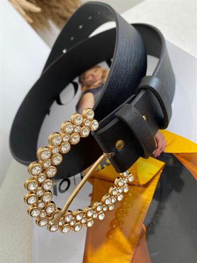 Orj Marka Taşlı Kemer Siyah