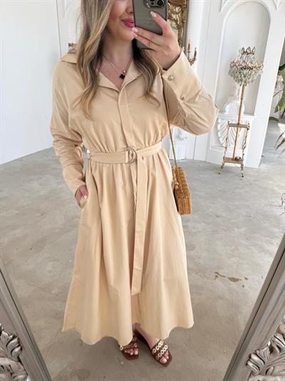 Matilda Pamuk Uzun Kollu Bej Renk