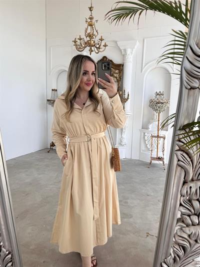 Matilda Pamuk Uzun Kollu Bej Renk