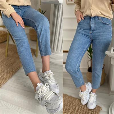 Mavi Boyfit Paça Kesik Jean