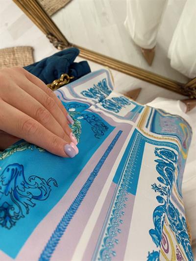 Mavi Desenli Orj Marka Gömlek