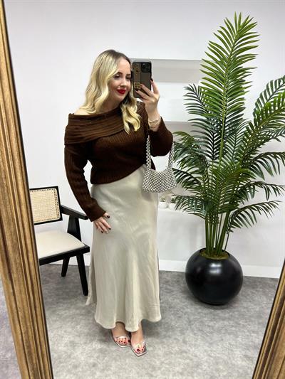 Maxi Boy Saten Etek Bej