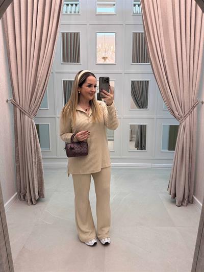 Milan Yumoş Özel Üretim Polo Yaka Takım Ekru