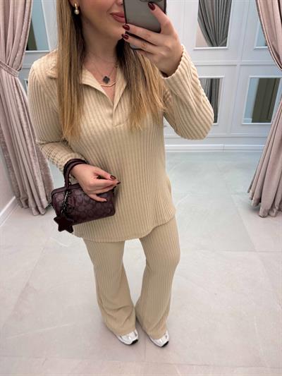 Milan Yumoş Özel Üretim Polo Yaka Takım Ekru