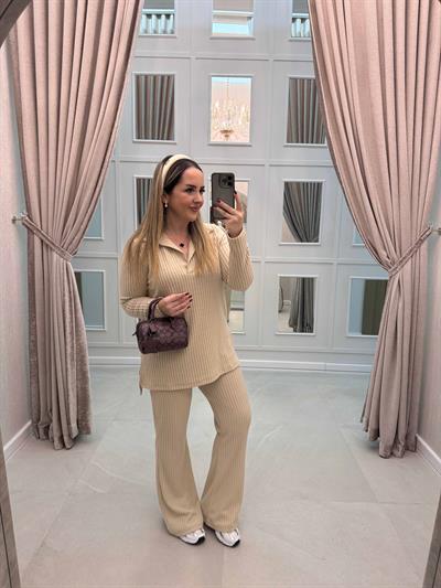 Milan Yumoş Özel Üretim Polo Yaka Takım Ekru