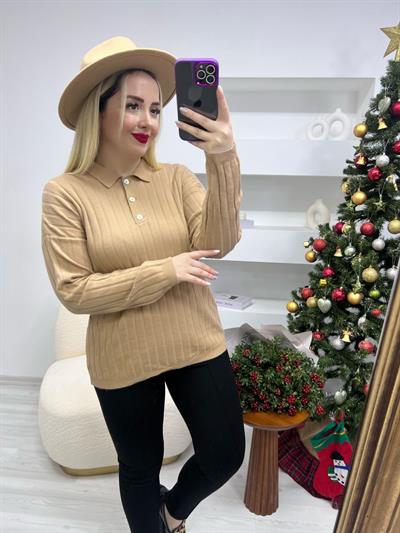 Orj Marka Camel Polo Yaka Triko