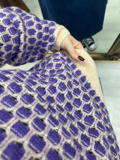 Orj Marka Lila Desenli Kazak