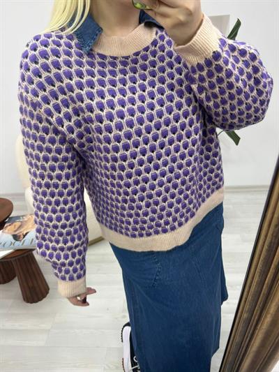 Orj Marka Lila Desenli Kazak