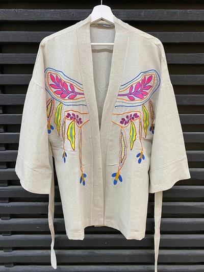 Nakiş İşleme Kimono Ceket