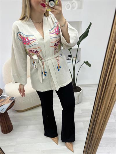 Nakiş İşleme Kimono Ceket