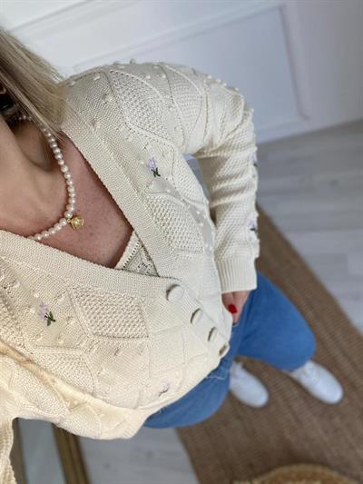 Nakış İşlemeli Crop-Hirka Takım