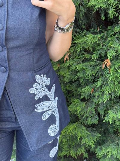 Nakış İşlemeli Denim Takım