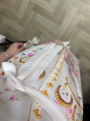 Nil Çiçek Detaylı Tasarım Keten Elbise 