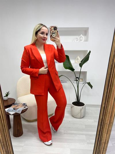 Orange Tek Düğmeli Ektra Fit Kalıp Takım