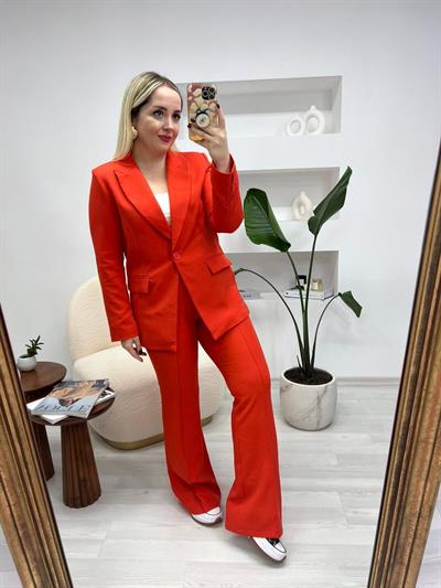 Orange Tek Düğmeli Ektra Fit Kalıp Takım