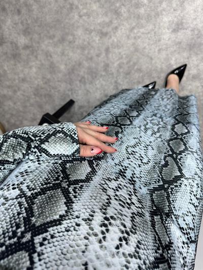 Orj Marka Balıkcı Yaka Yılan Desen Bebek Mavi Elbise