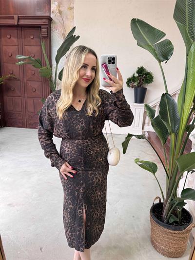 Orj Marka Drapeli Tensel Elbise Kahverengi