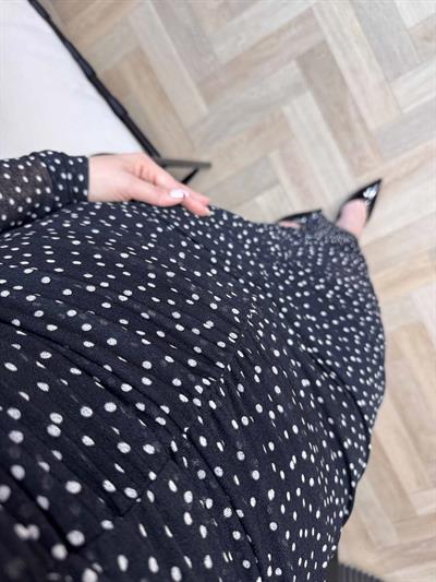 Drapeli Tül Elbise Puantiye