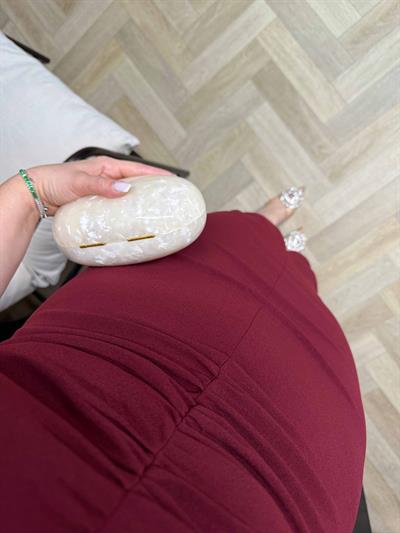 Orj Marka Drapeli Vatkalı Krep Elbise Bordo