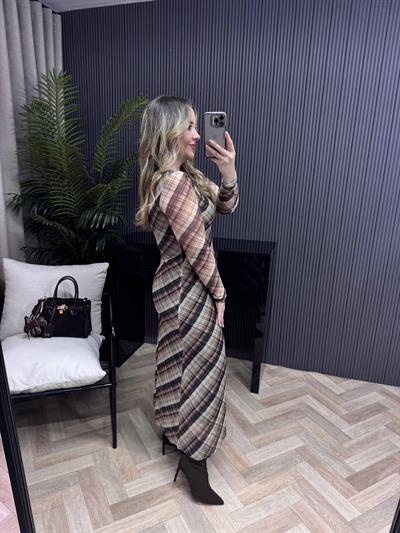 Orj Marka Model Acı Kahve Tül Elbise