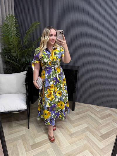 Orj Marka Model Desenli Poplin Elbise