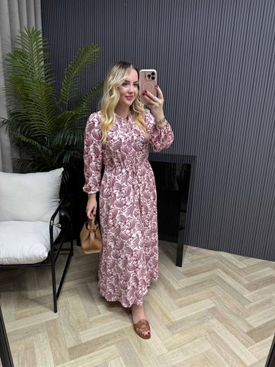 Orj Marka Model Maruken Kumaş Belden Büzgülü Elbise