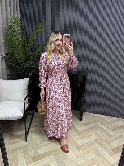 Orj Marka Model Maruken Kumaş Belden Büzgülü Elbise