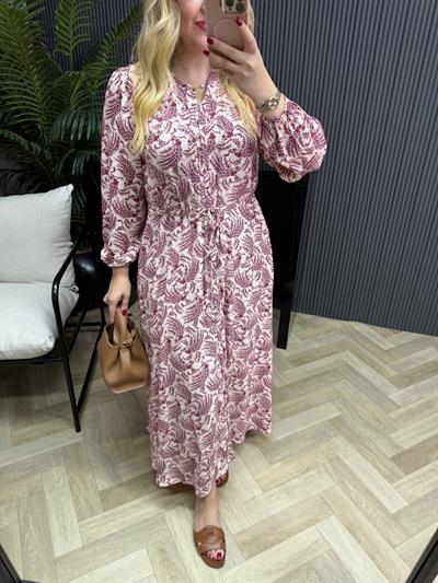 Orj Marka Model Maruken Kumaş Belden Büzgülü Elbise