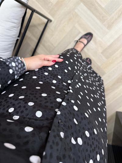 Orj Marka Model Puantiye Gömlek Elbise Siyah