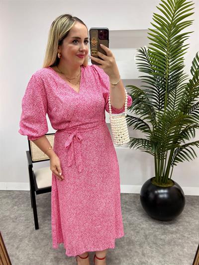 Orj Marka Pembe Kuşaklı Elbise