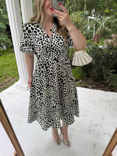 Orj Marka Puantiye Saten Elbise