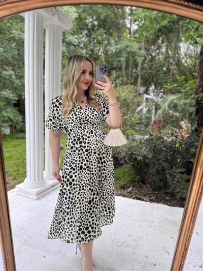 Orj Marka Puantiye Saten Elbise