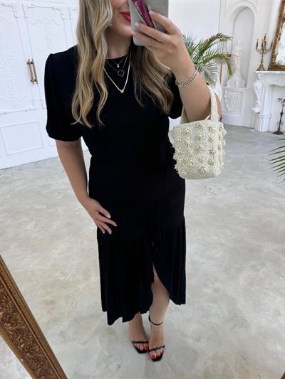 Orj Massi. Marka  Drapeli Elbise Siyah