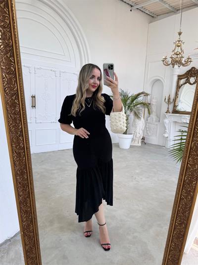 Orj Massi. Marka  Drapeli Elbise Siyah