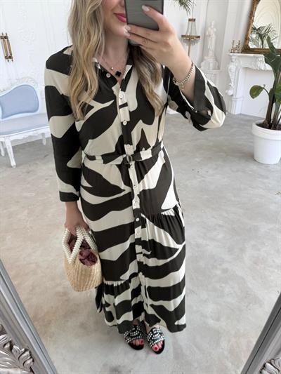 Orj Marka Ebru Haki Desenli Gömlek Elbise