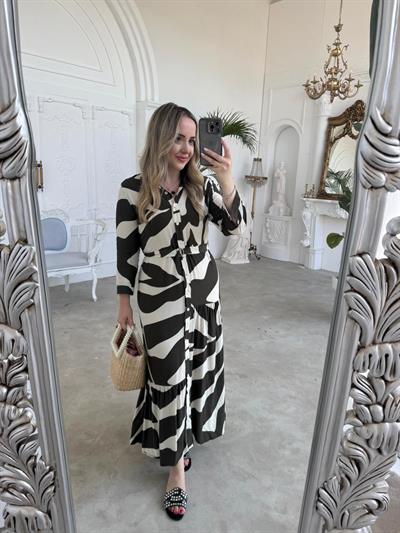 Orj Marka Ebru Haki Desenli Gömlek Elbise