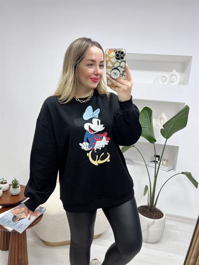 Orj Marka Mickey Sweat Siyah