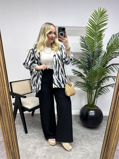 Orj Zr Beli Lastikli Pantolon Siyah