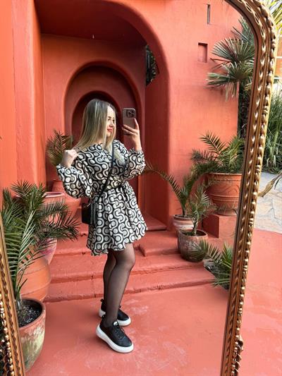 Orj Zr Volanlı Pamuk Kumaş Elbise