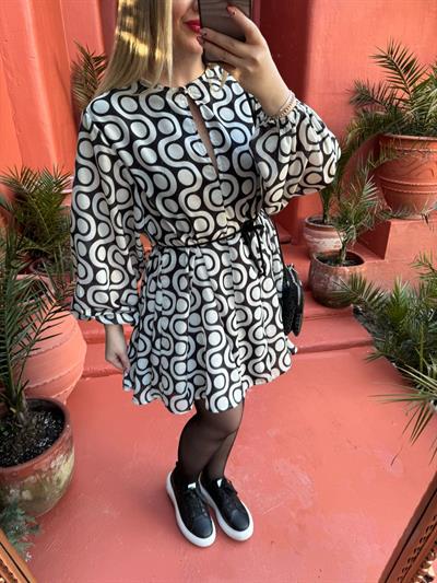 Orj Zr Volanlı Pamuk Kumaş Elbise