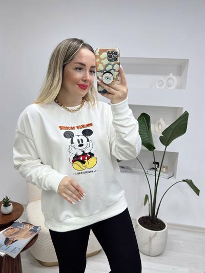 Orj Marka Mickey Beyaz Sweat