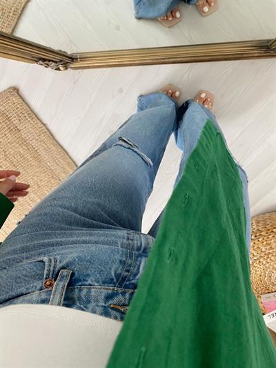 Orjinal Marka Paçasi Kesin Palazzo Jean