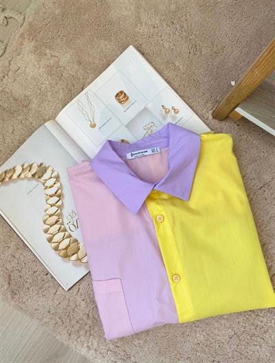 Orjinal Marka Renkli Bloklu Gömlek