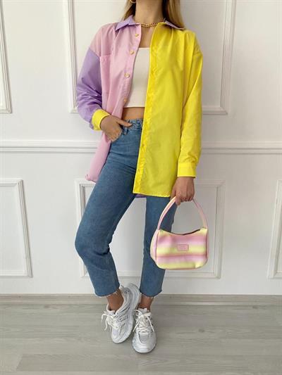 Orjinal Marka Renkli Bloklu Gömlek