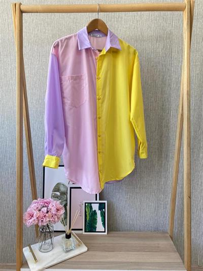 Orjinal Marka Renkli Bloklu Gömlek